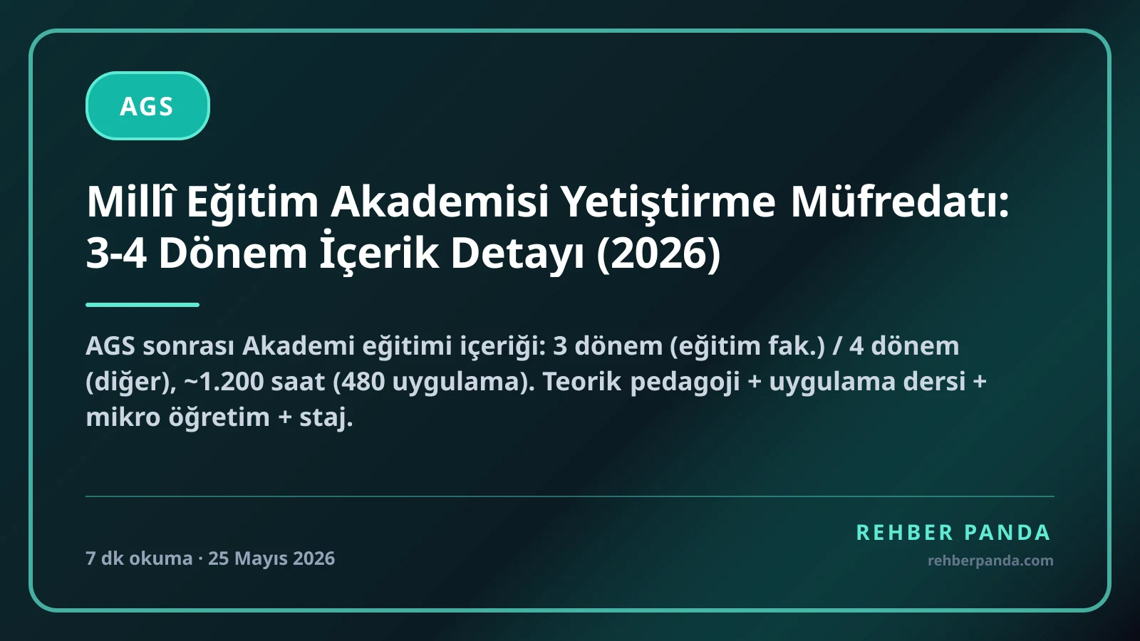 Millî Eğitim Akademisi Yetiştirme Müfredatı: 3-4 Dönem İçerik Detayı (2026)