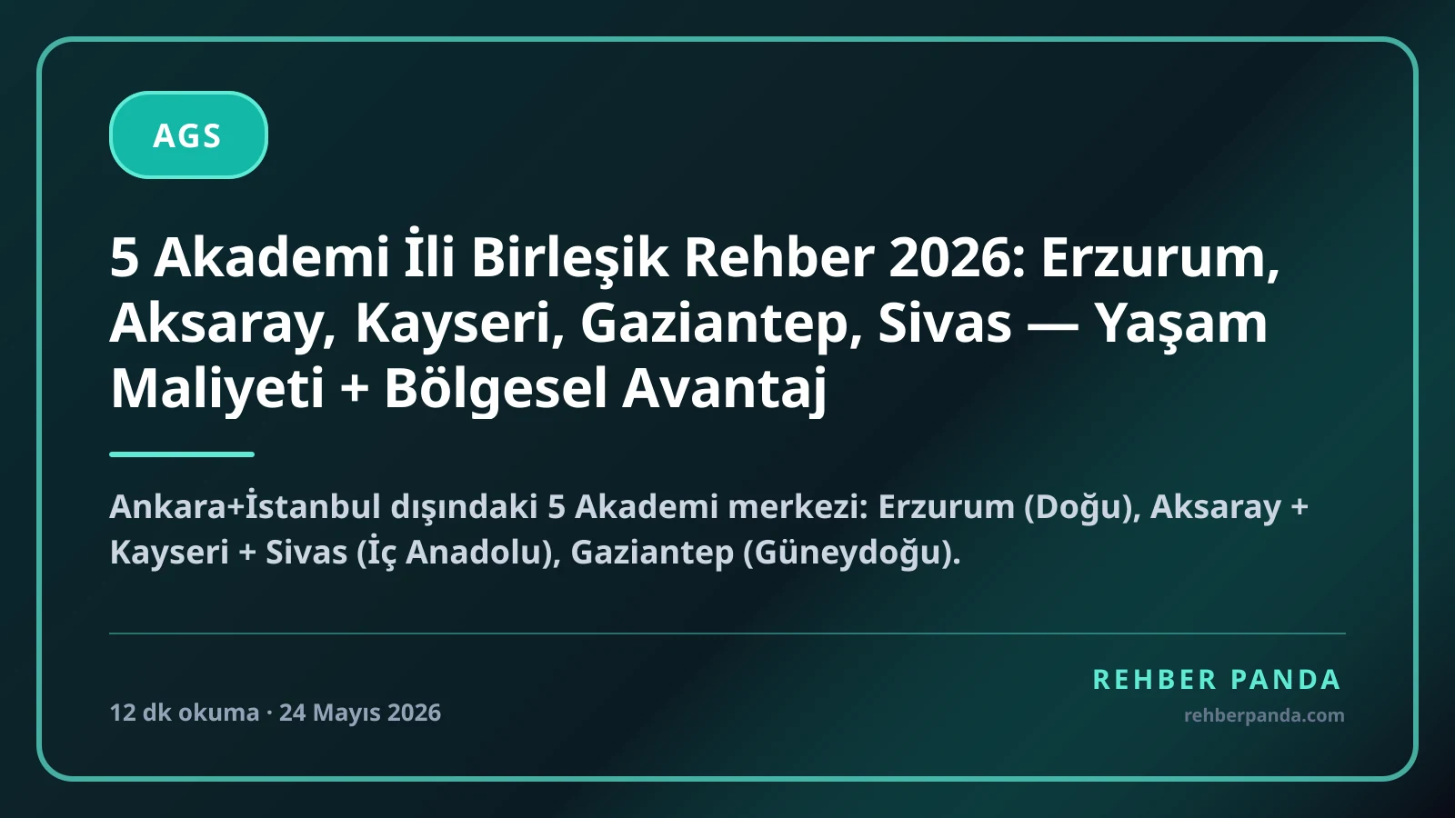 5 Akademi İli Birleşik Rehber 2026: Erzurum, Aksaray, Kayseri, Gaziantep, Sivas — Yaşam Maliyeti + Bölgesel Avantaj
