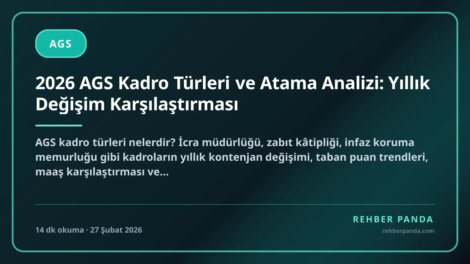 2026 AGS Kadro Türleri ve Atama Analizi: Yıllık Değişim Karşılaştırması