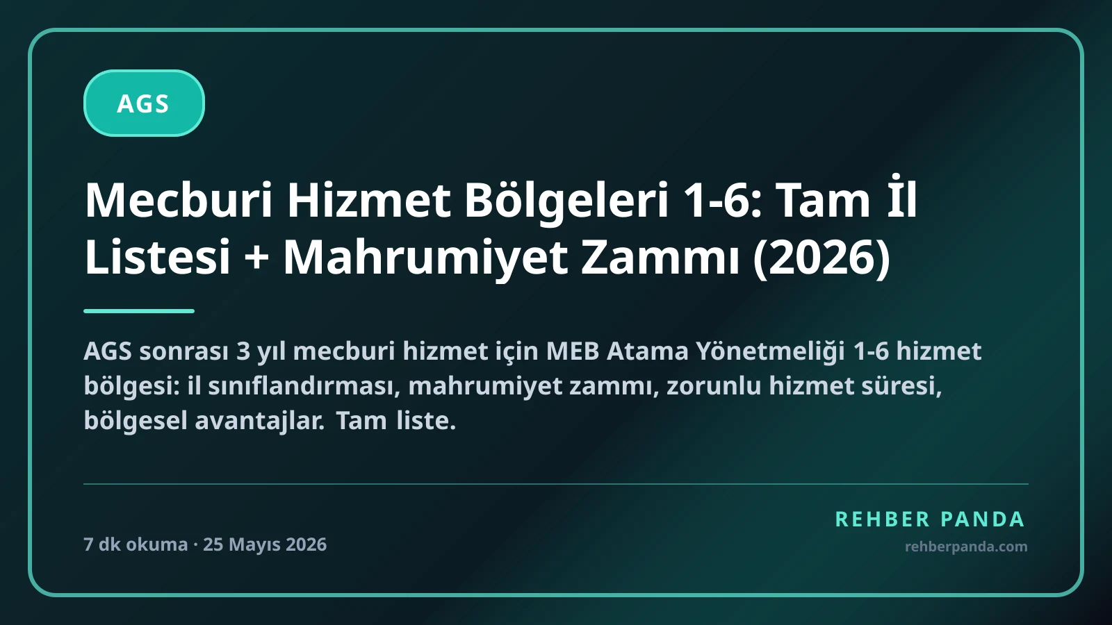 Mecburi Hizmet Bölgeleri 1-6: Tam İl Listesi + Mahrumiyet Zammı (2026)