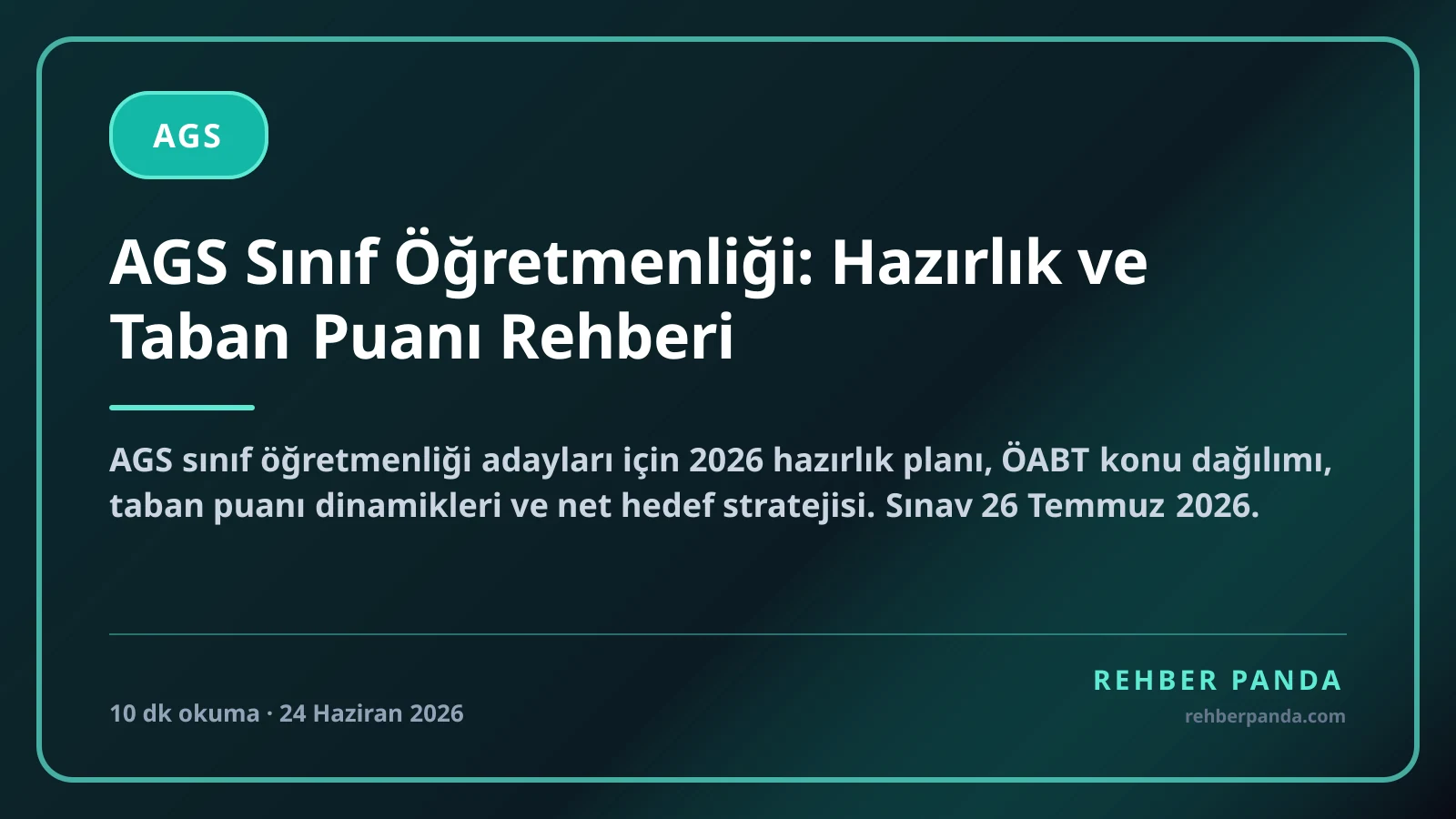 AGS Sınıf Öğretmenliği: Hazırlık ve Taban Puanı Rehberi
