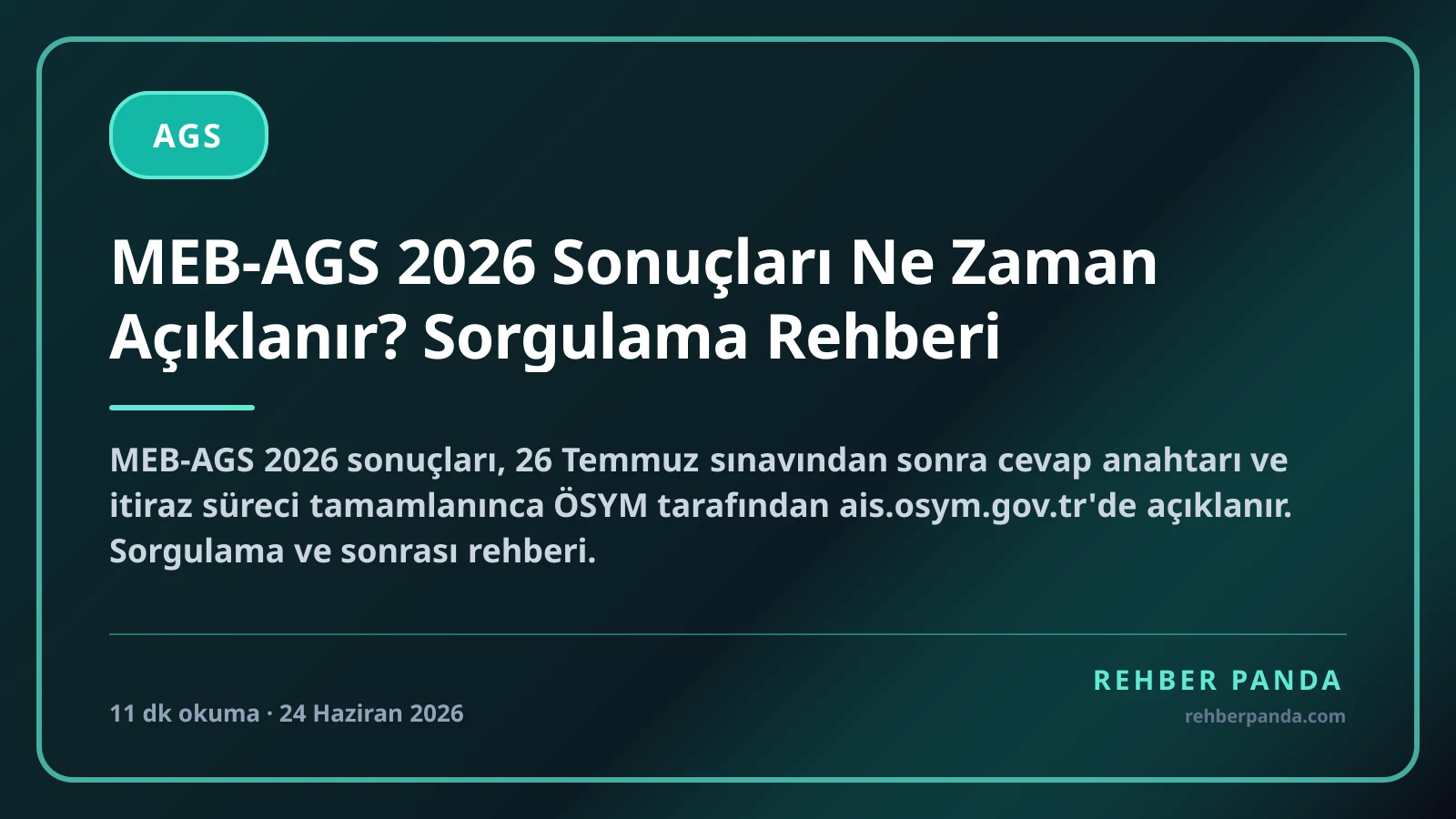MEB-AGS 2026 Sonuçları Ne Zaman Açıklanır? Sorgulama Rehberi