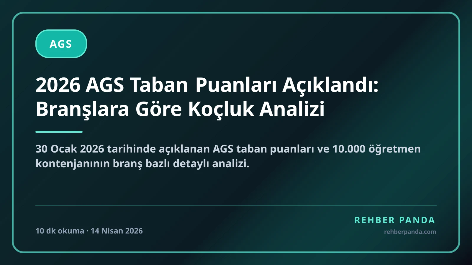 2026 AGS Taban Puanları Açıklandı: Branşlara Göre Koçluk Analizi