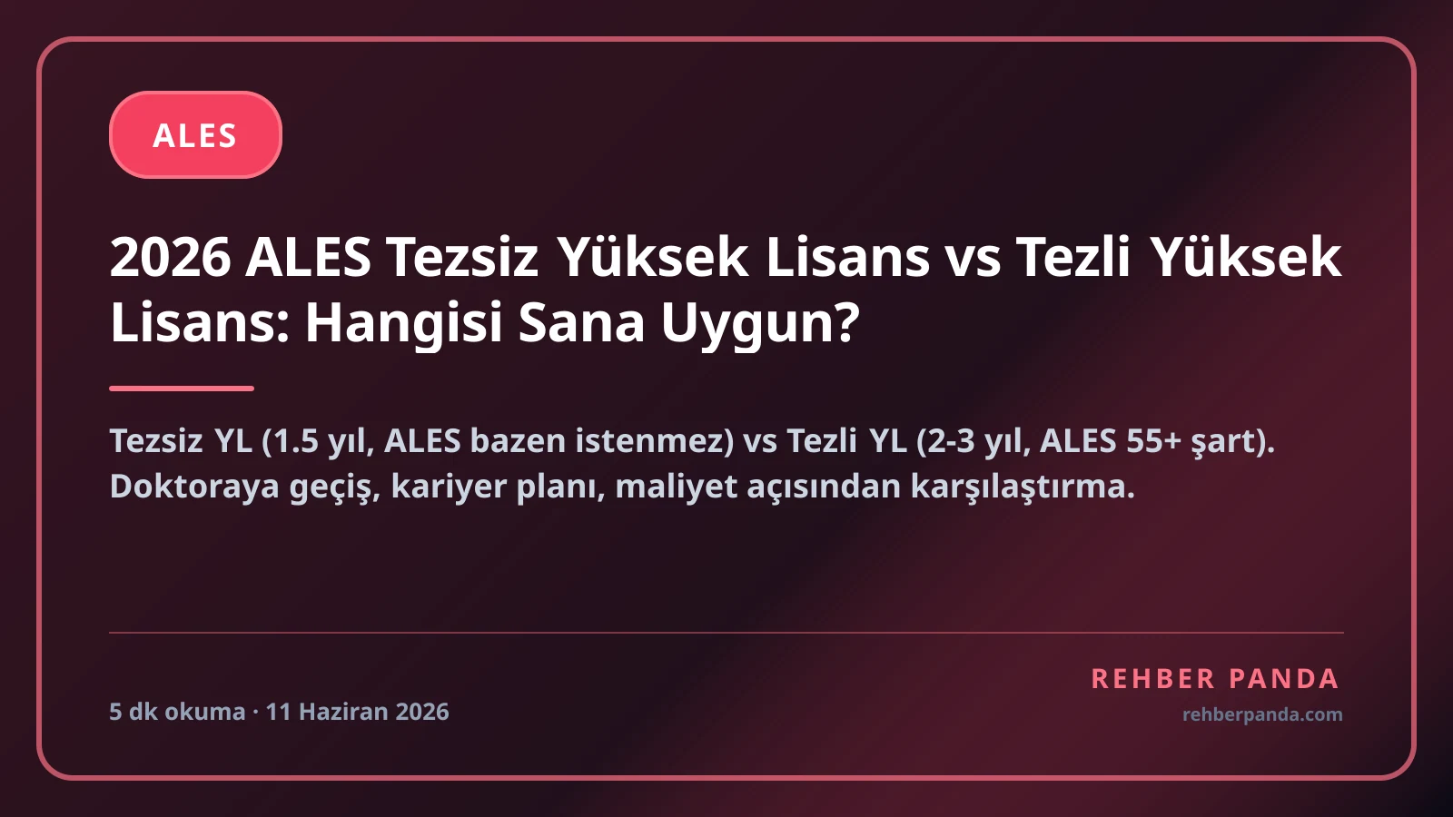 2026 ALES Tezsiz Yüksek Lisans vs Tezli Yüksek Lisans: Hangisi Sana Uygun?