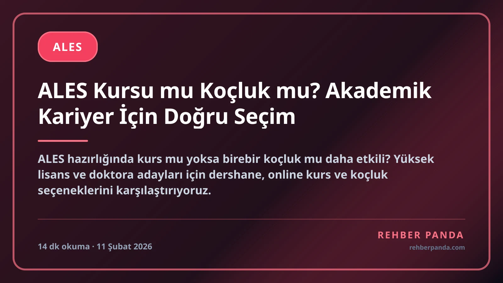 ALES Kursu mu Koçluk mu? Akademik Kariyer İçin Doğru Seçim