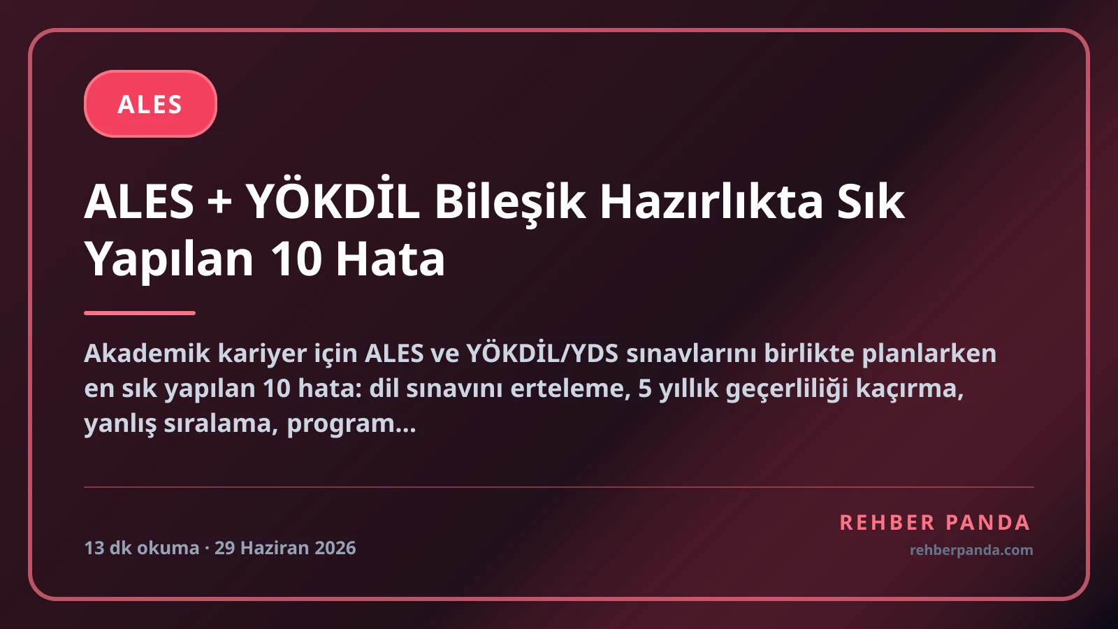 ALES + YÖKDİL Bileşik Hazırlıkta Sık Yapılan 10 Hata