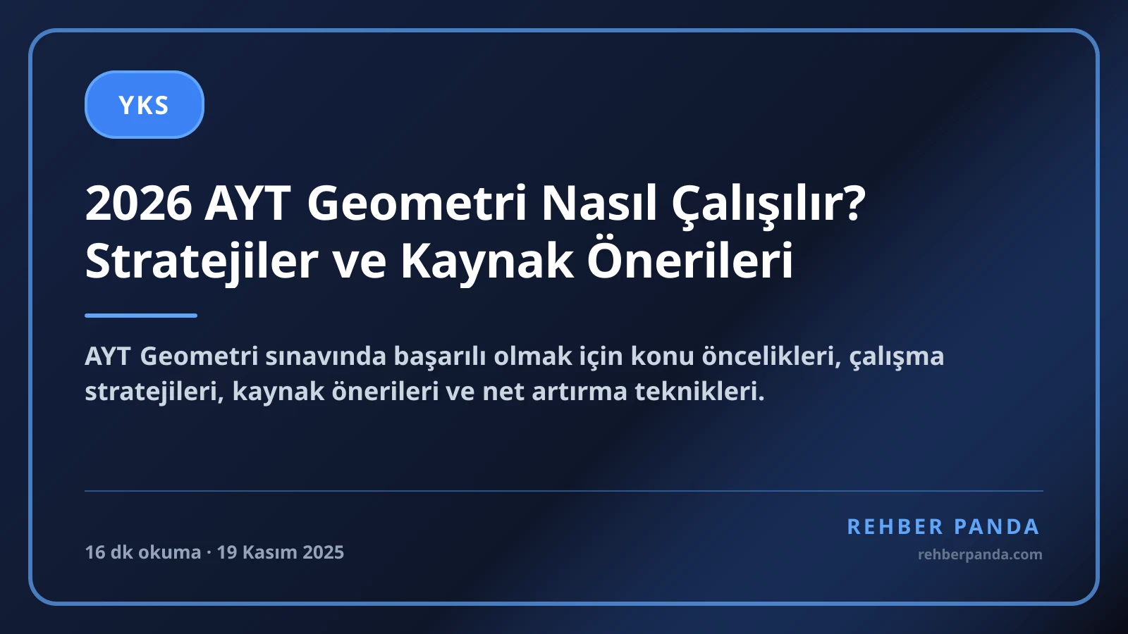 2026 AYT Geometri Nasıl Çalışılır? Stratejiler ve Kaynak Önerileri