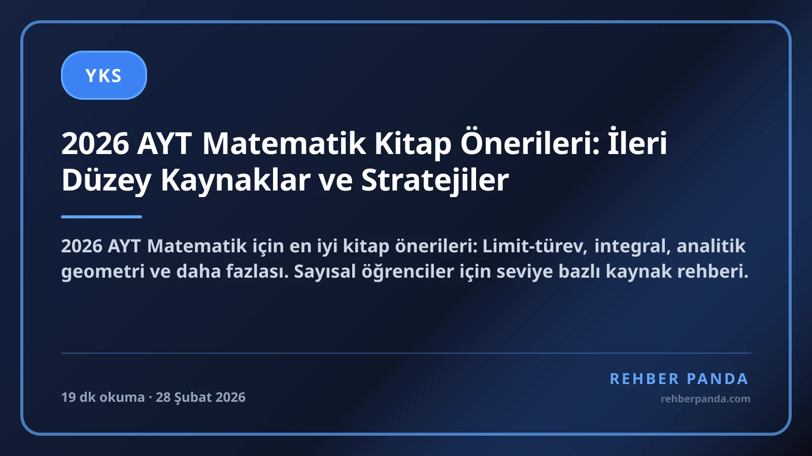 2026 AYT Matematik Kitap Önerileri: İleri Düzey Kaynaklar ve Stratejiler