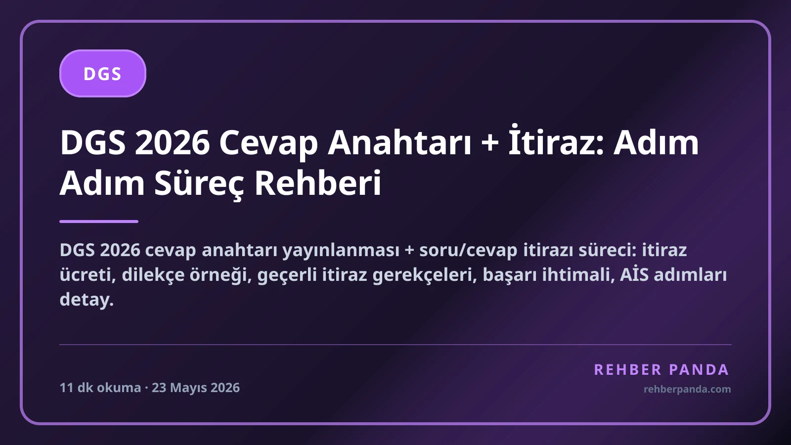 DGS 2026 Cevap Anahtarı + İtiraz: Adım Adım Süreç Rehberi