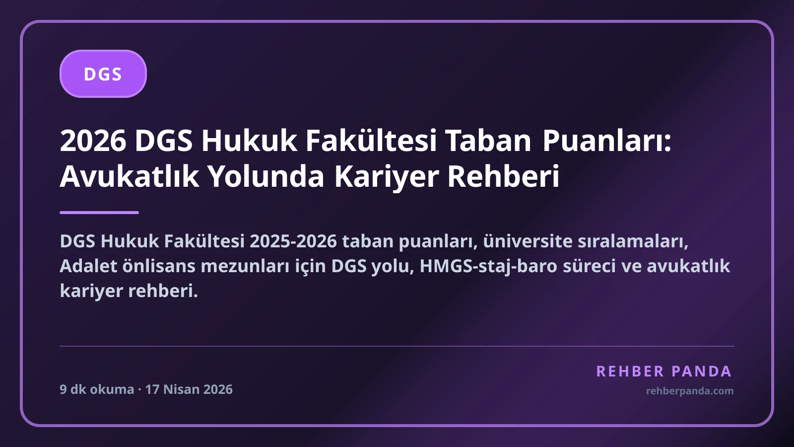2026 DGS Hukuk Fakültesi Taban Puanları: Avukatlık Yolunda Kariyer Rehberi