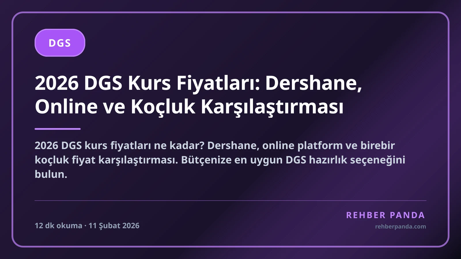2026 DGS Kurs Fiyatları: Dershane, Online ve Koçluk Karşılaştırması