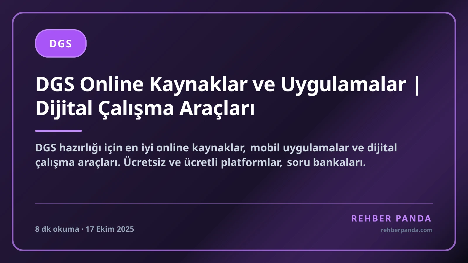 DGS Online Kaynaklar ve Uygulamalar | Dijital Çalışma Araçları