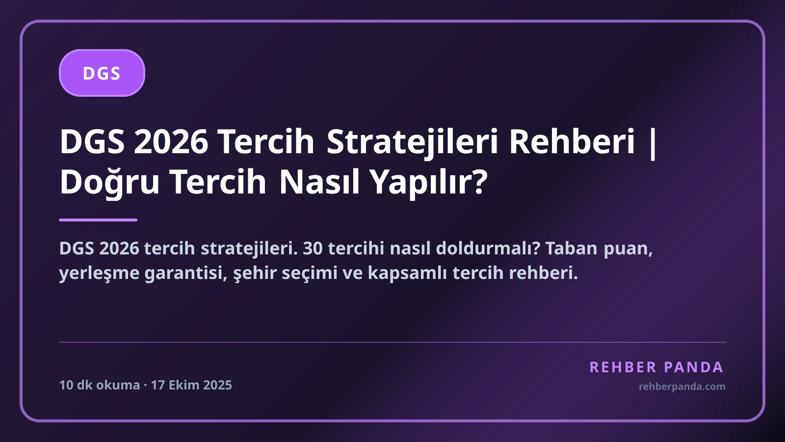 DGS 2026 Tercih Stratejileri Rehberi | Doğru Tercih Nasıl Yapılır?