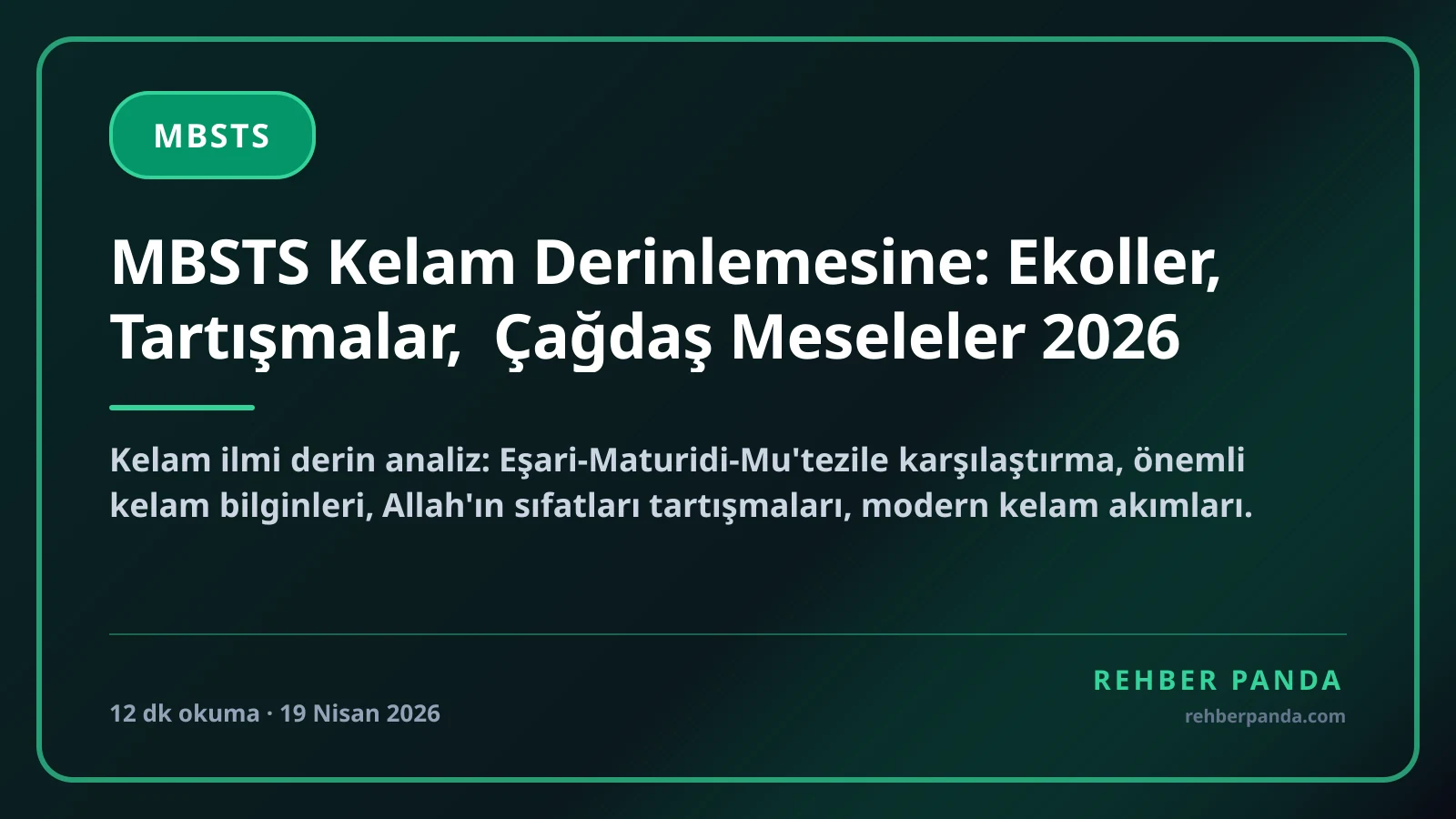 MBSTS Kelam Derinlemesine: Ekoller, Tartışmalar, Çağdaş Meseleler 2026