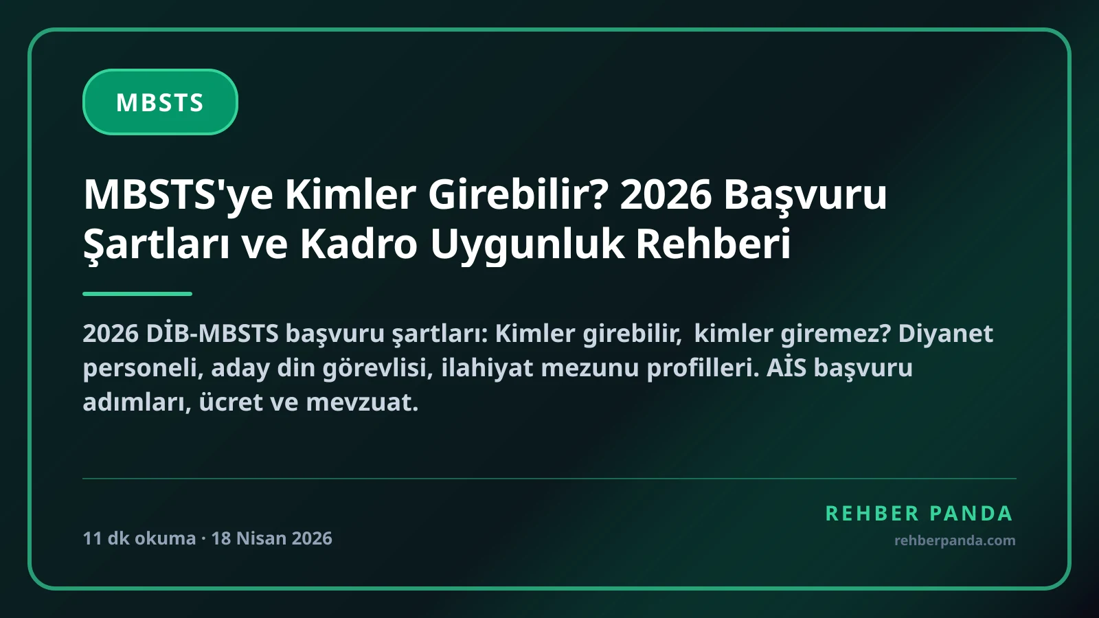 MBSTS'ye Kimler Girebilir? 2026 Başvuru Şartları ve Kadro Uygunluk Rehberi