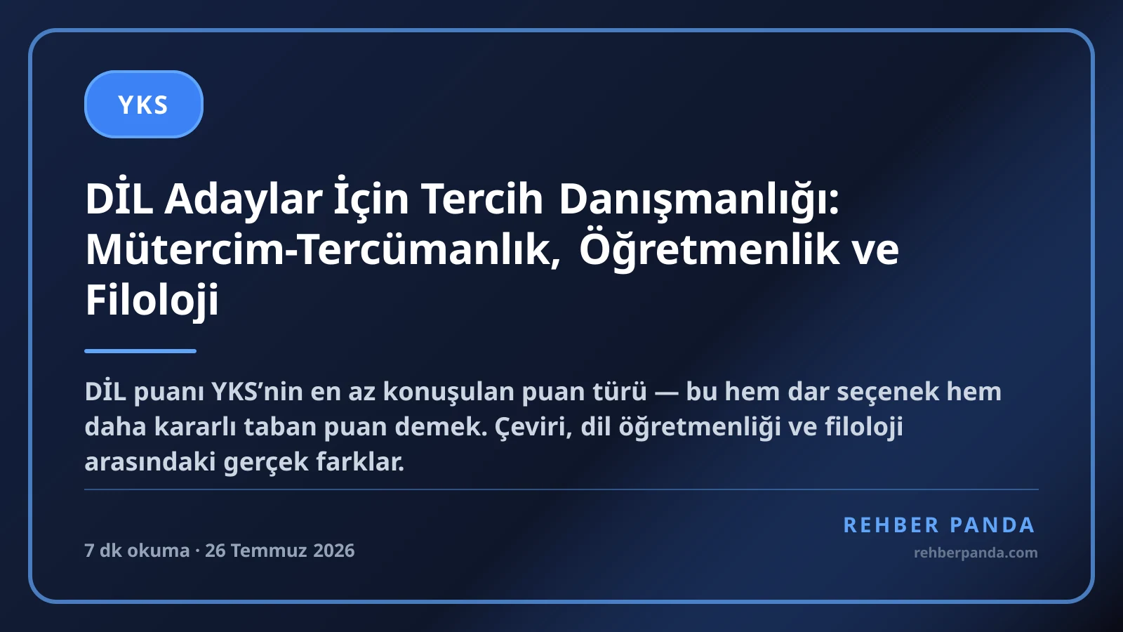 DİL Adaylar İçin Tercih Danışmanlığı: Mütercim-Tercümanlık, Öğretmenlik ve Filoloji