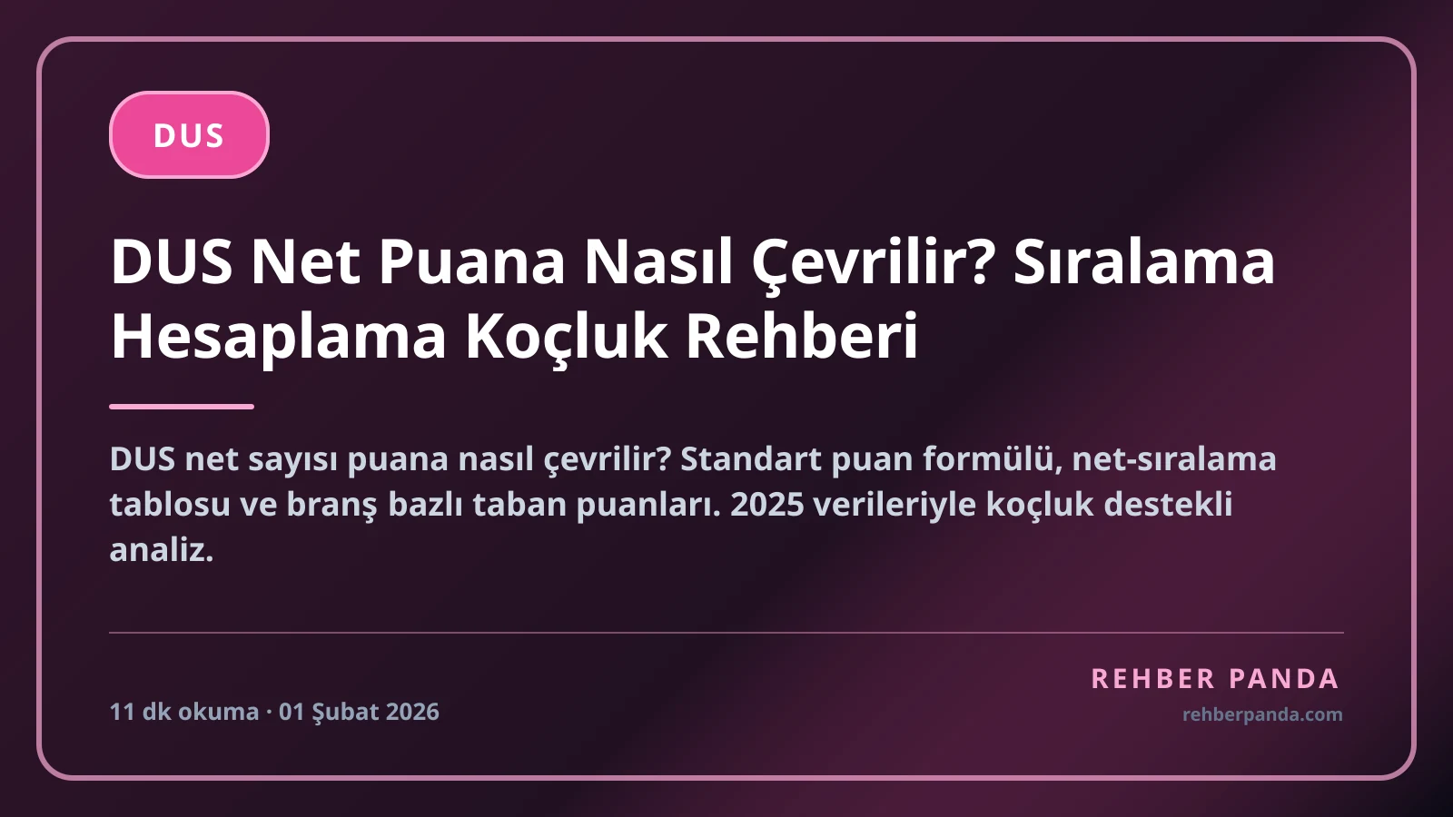DUS Net Puana Nasıl Çevrilir? Sıralama Hesaplama Koçluk Rehberi