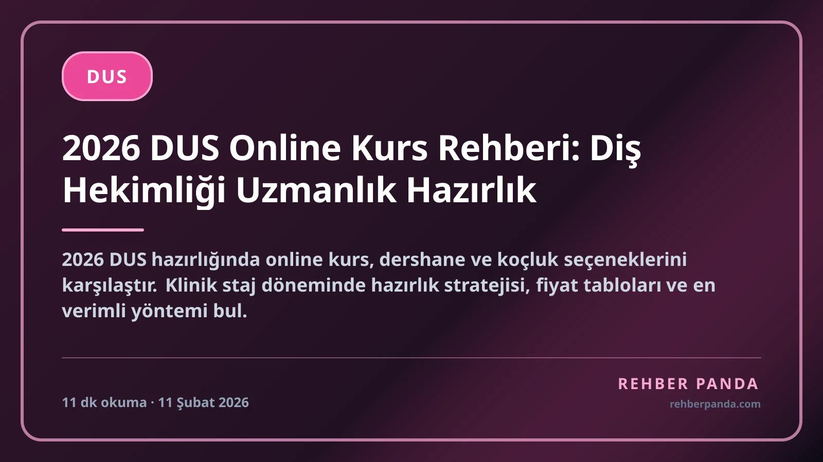 2026 DUS Online Kurs Rehberi: Diş Hekimliği Uzmanlık Hazırlık