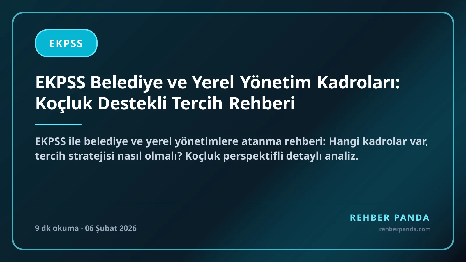 EKPSS Belediye ve Yerel Yönetim Kadroları: Koçluk Destekli Tercih Rehberi