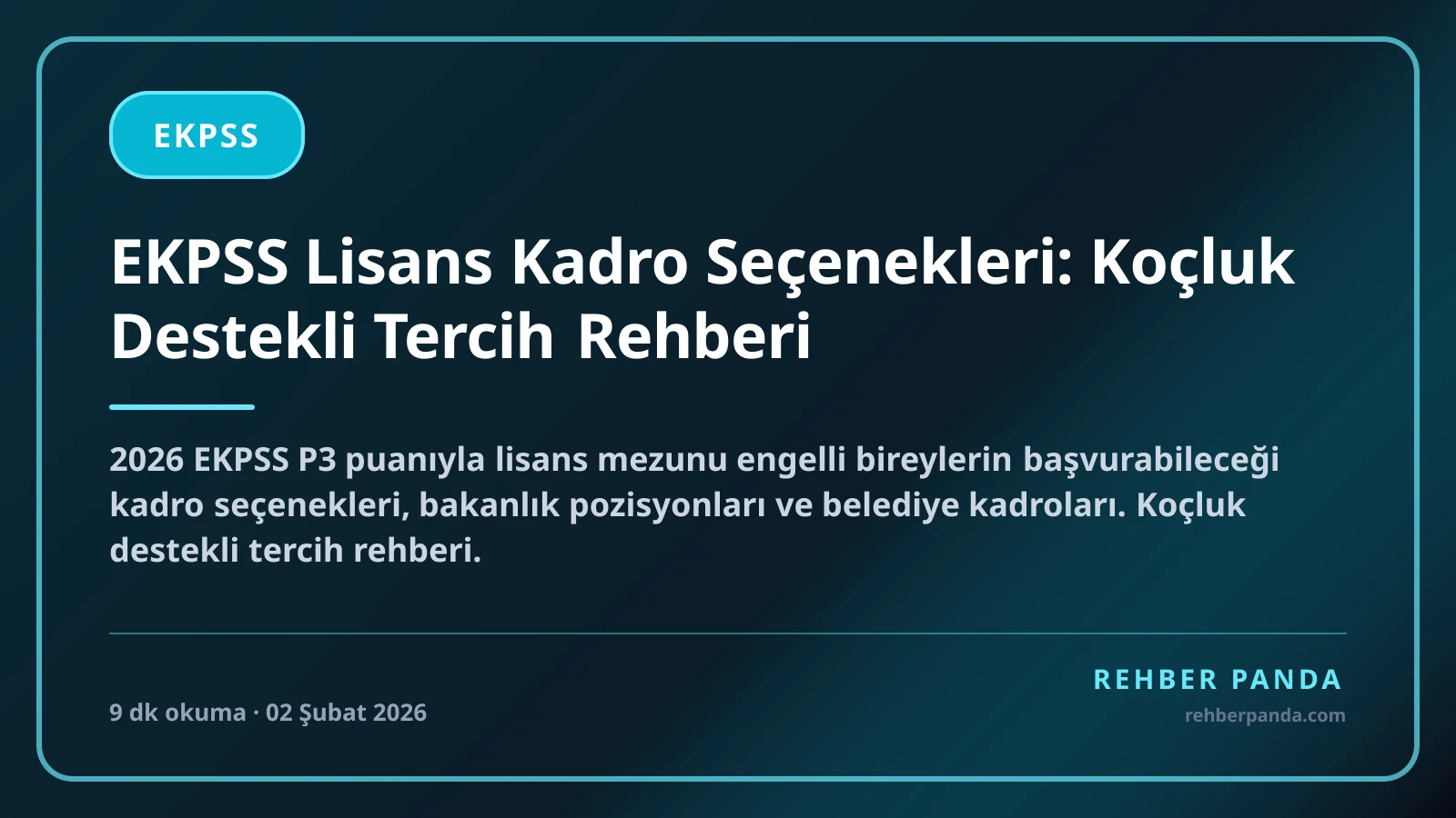 EKPSS Lisans Kadro Seçenekleri: Koçluk Destekli Tercih Rehberi