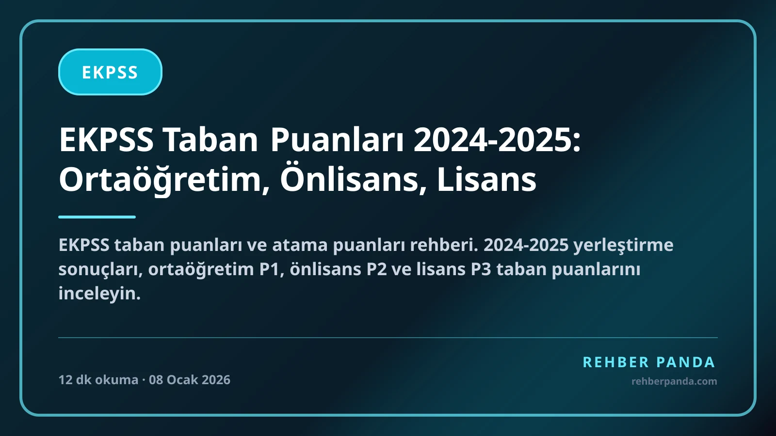 EKPSS Taban Puanları 2024-2025: Ortaöğretim, Önlisans, Lisans