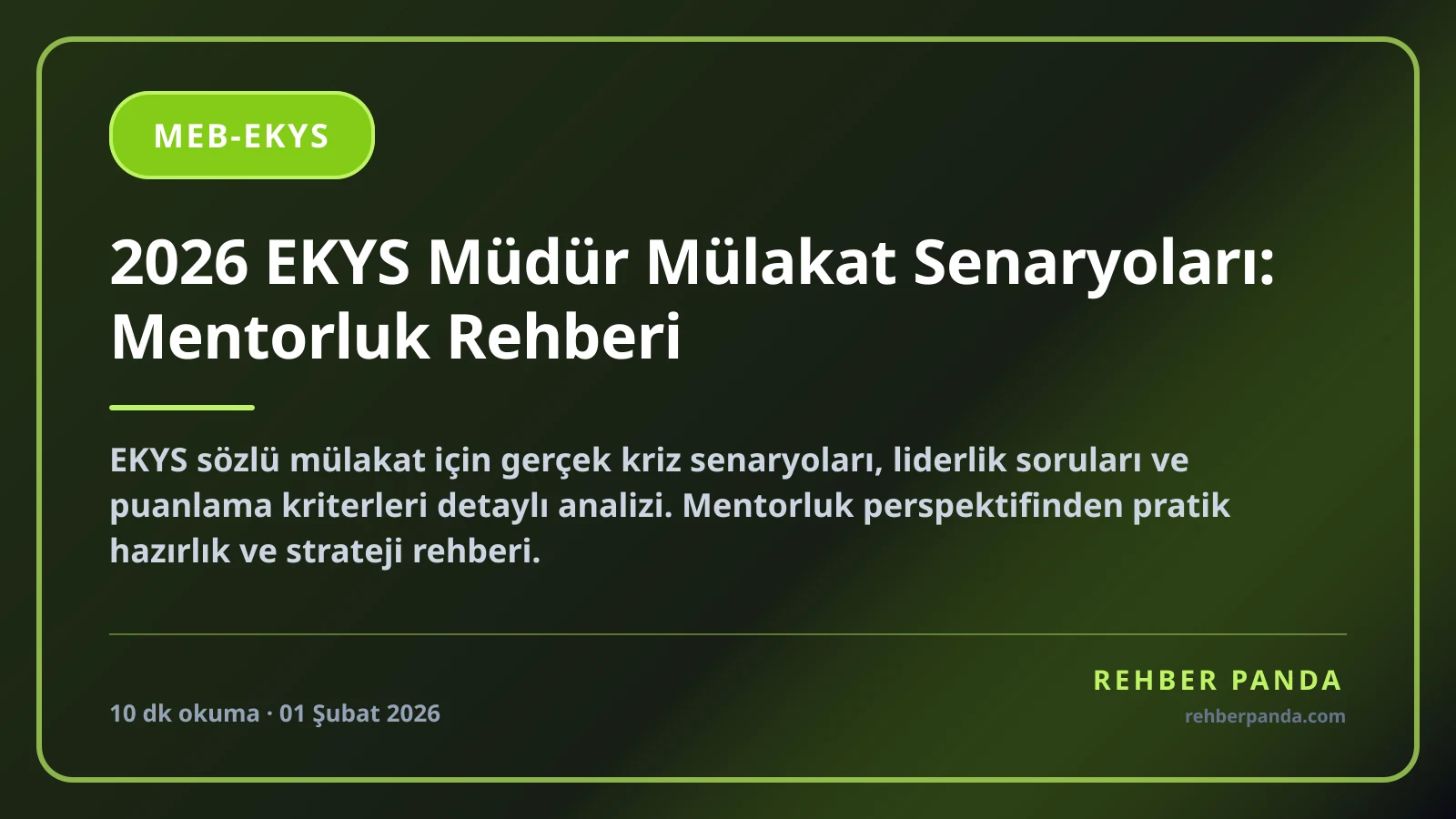 2026 EKYS Müdür Senaryoları: Akademi YYP ve Yöneticilik Gelişimi Rehberi