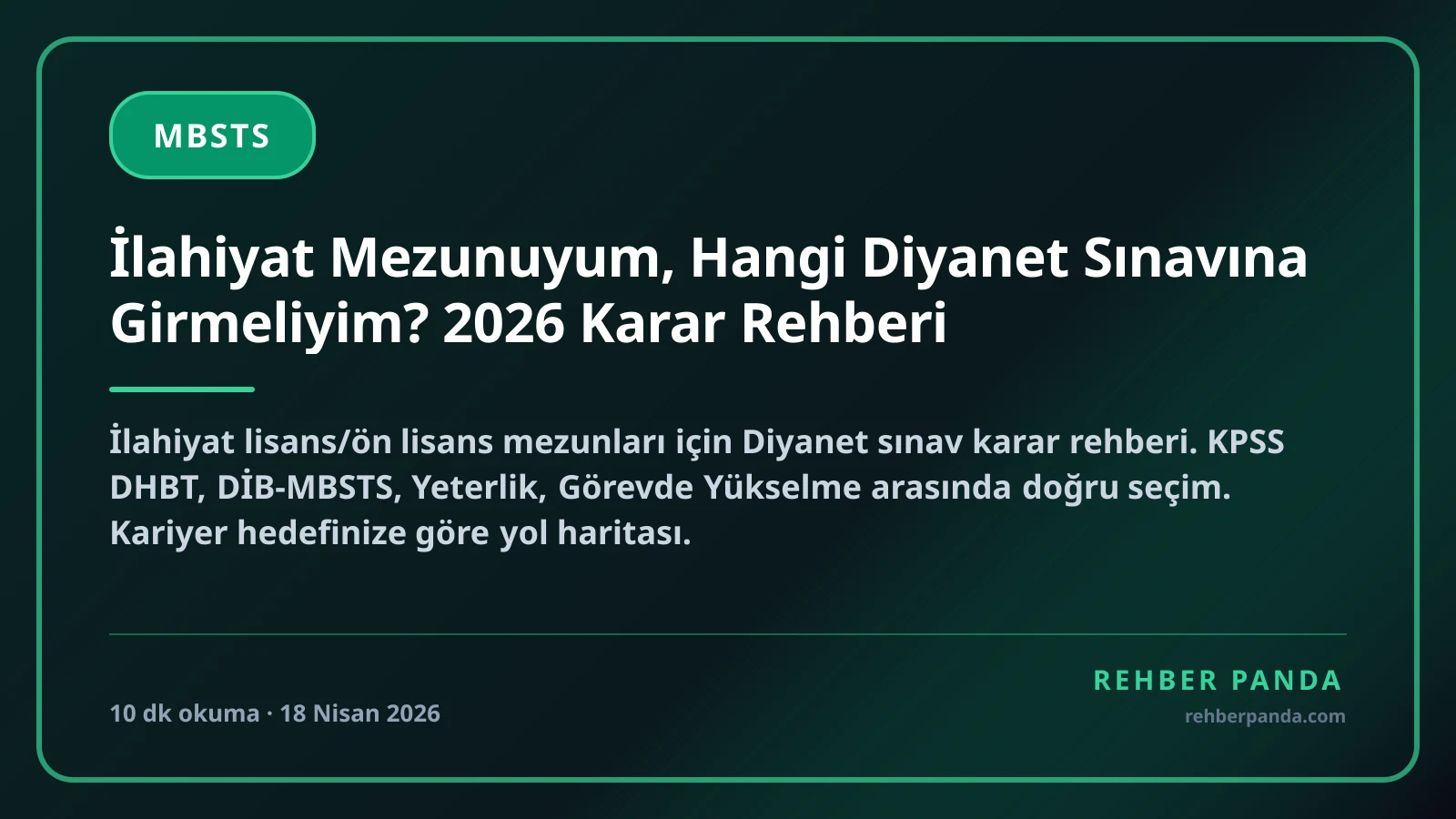İlahiyat Mezunuyum, Hangi Diyanet Sınavına Girmeliyim? 2026 Karar Rehberi