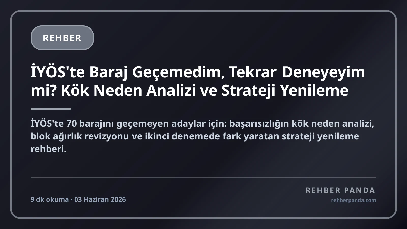 İYÖS'te Baraj Geçemedim, Tekrar Deneyeyim mi? Kök Neden Analizi ve Strateji Yenileme