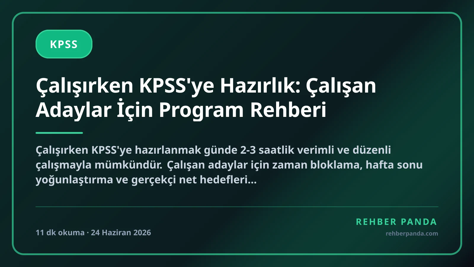 Çalışırken KPSS'ye Hazırlık: Çalışan Adaylar İçin Program Rehberi