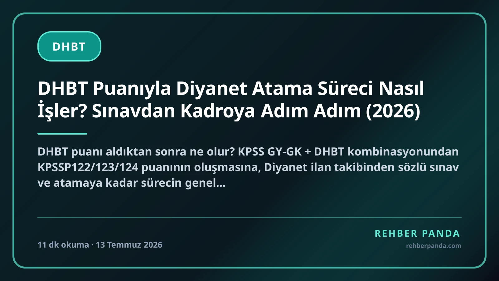 DHBT Puanıyla Diyanet Atama Süreci Nasıl İşler? Sınavdan Kadroya Adım Adım (2026)