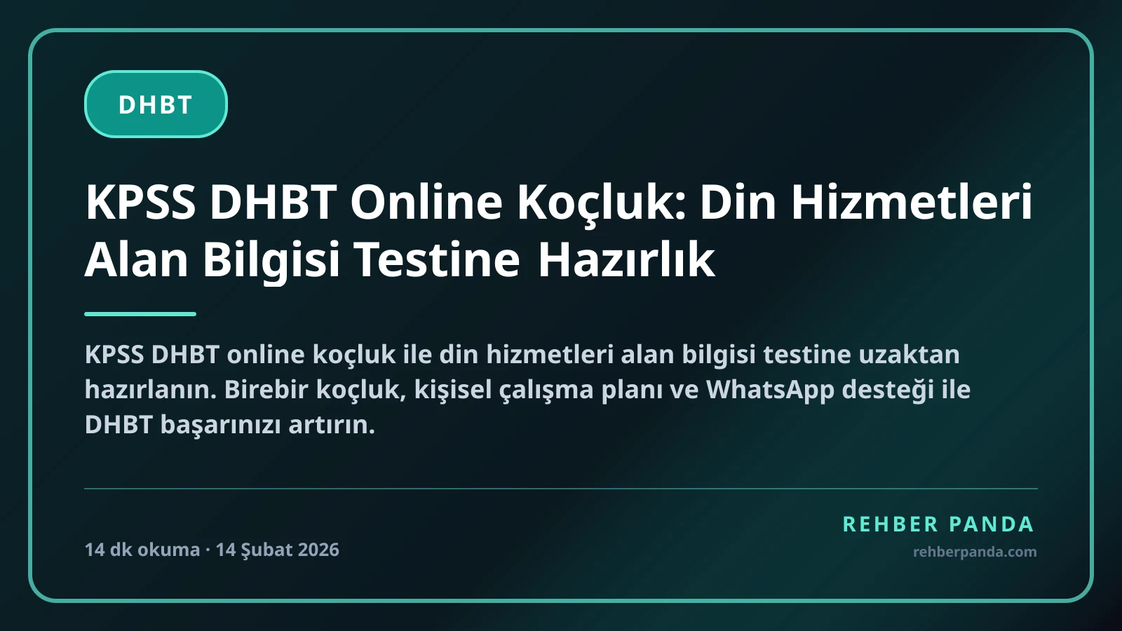 KPSS DHBT Online Koçluk: Din Hizmetleri Alan Bilgisi Testine Hazırlık