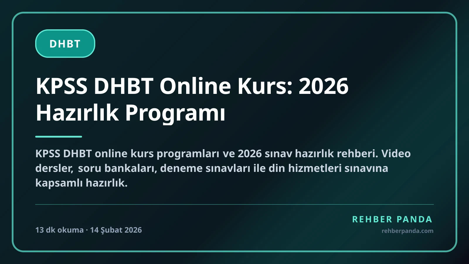 KPSS DHBT Online Kurs: 2026 Hazırlık Programı