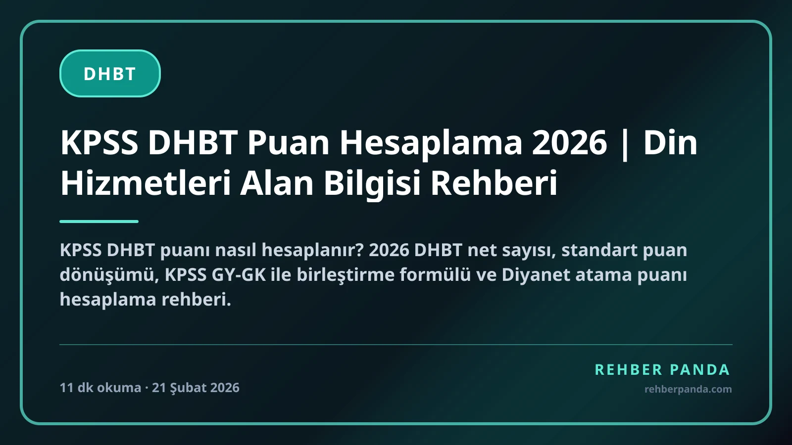 KPSS DHBT Puan Hesaplama 2026 | Din Hizmetleri Alan Bilgisi Rehberi