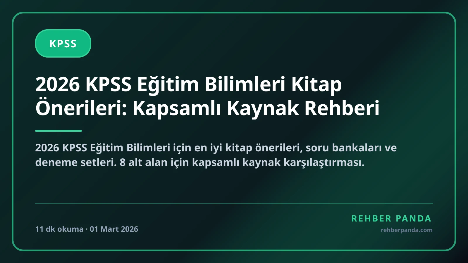 2026 KPSS Eğitim Bilimleri Kitap Önerileri: Kapsamlı Kaynak Rehberi
