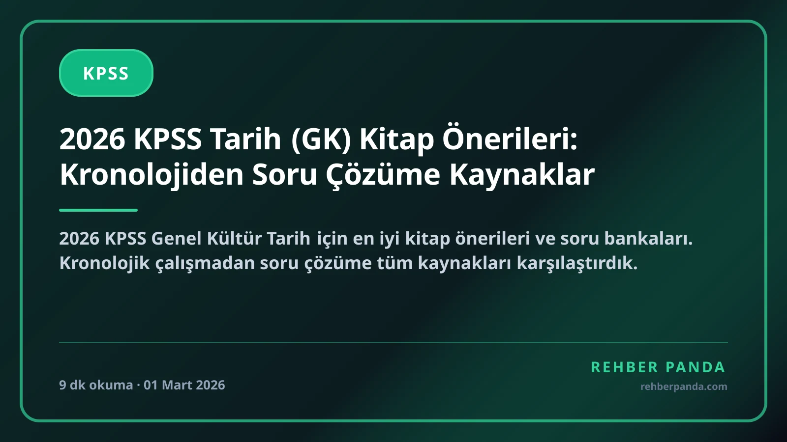 2026 KPSS Tarih (GK) Kitap Önerileri: Kronolojiden Soru Çözüme Kaynaklar