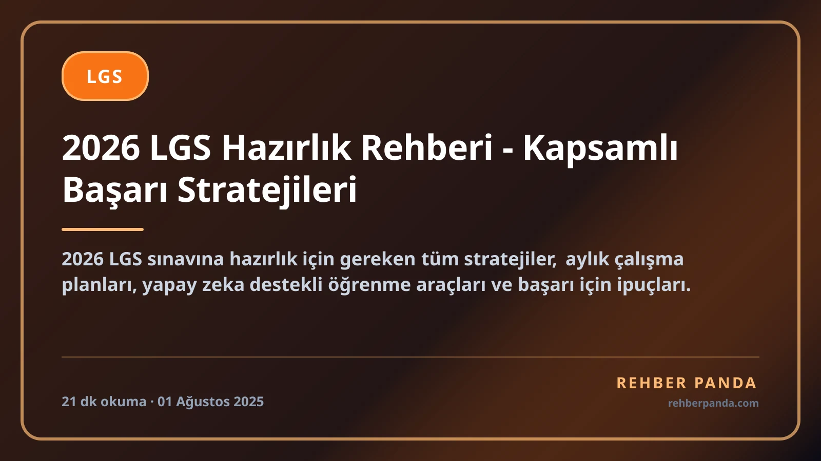 2026 LGS Hazırlık Rehberi - Kapsamlı Başarı Stratejileri