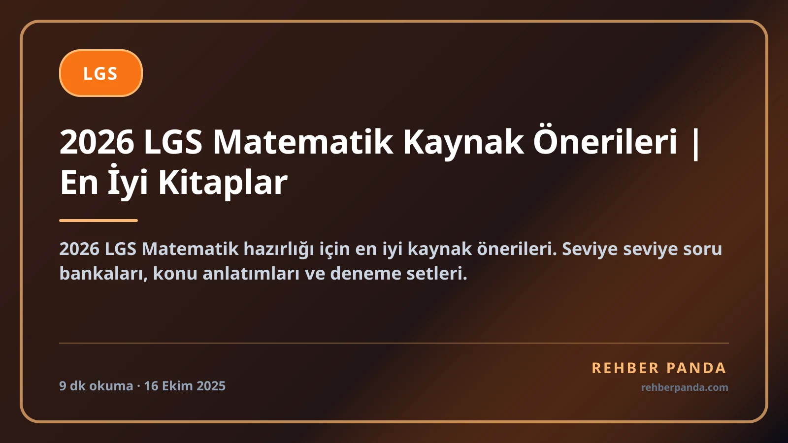 2026 LGS Matematik Kaynak Önerileri | En İyi Kitaplar