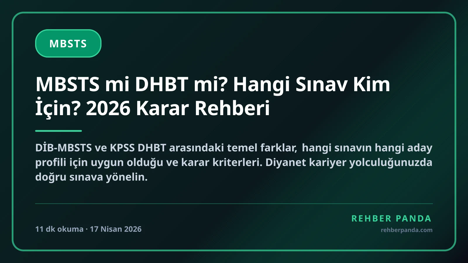 MBSTS mi DHBT mi? Hangi Sınav Kim İçin? 2026 Karar Rehberi
