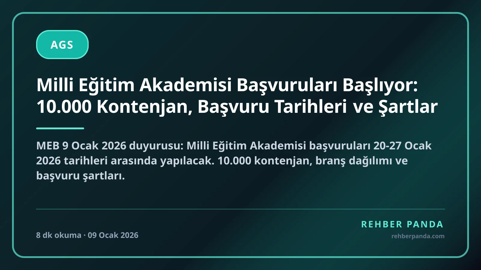 Milli Eğitim Akademisi Başvuruları Başlıyor: 10.000 Kontenjan, Başvuru Tarihleri ve Şartlar