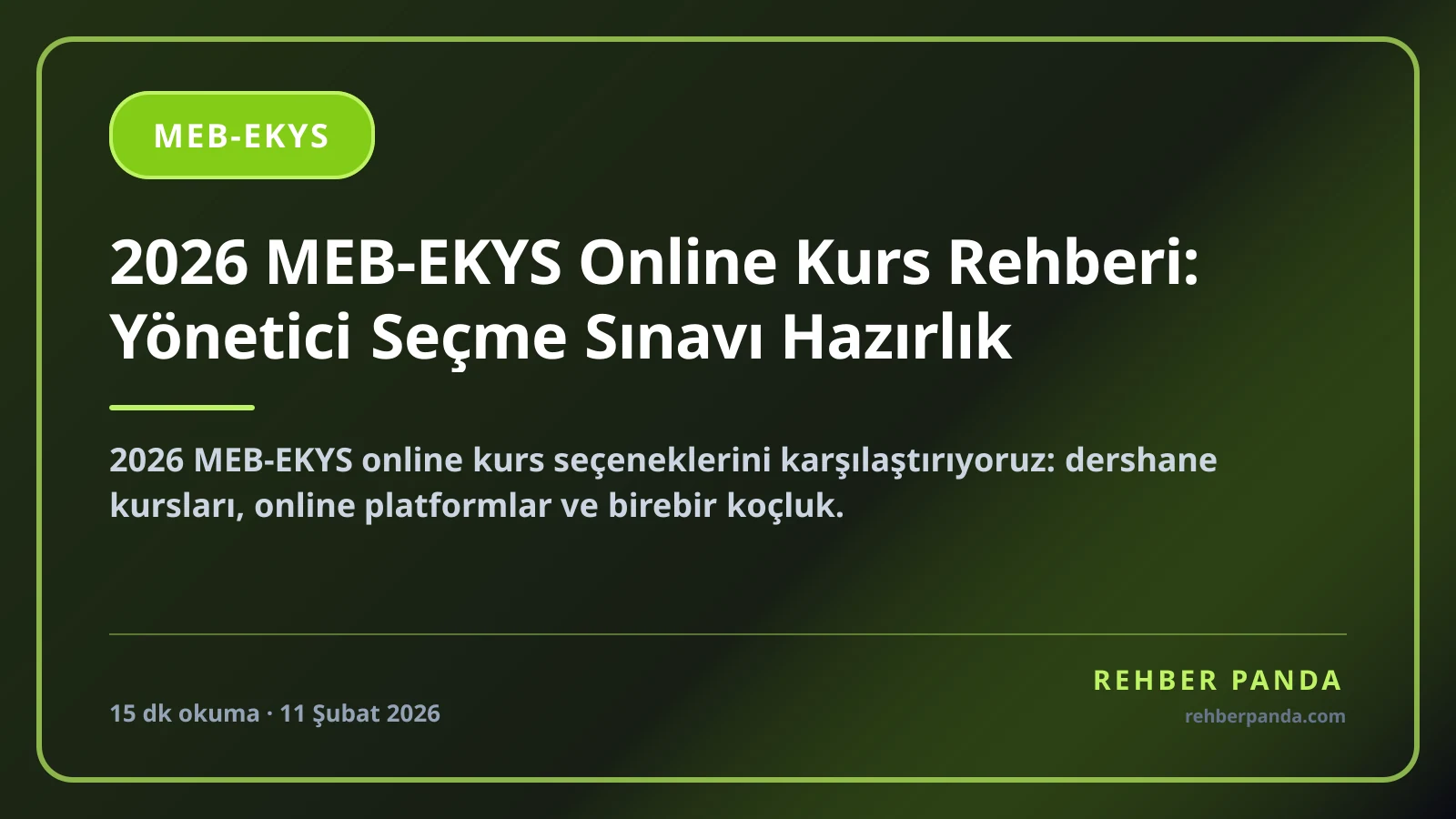 2026 MEB-EKYS Online Kurs Rehberi: Yönetici Seçme Sınavı Hazırlık