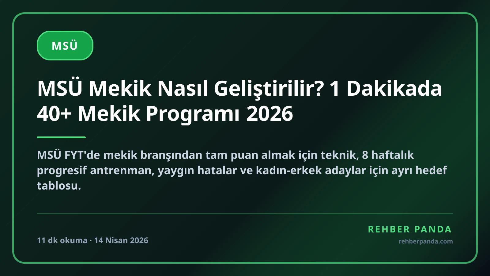 MSÜ Mekik Nasıl Geliştirilir? 1 Dakikada 40+ Mekik Programı 2026