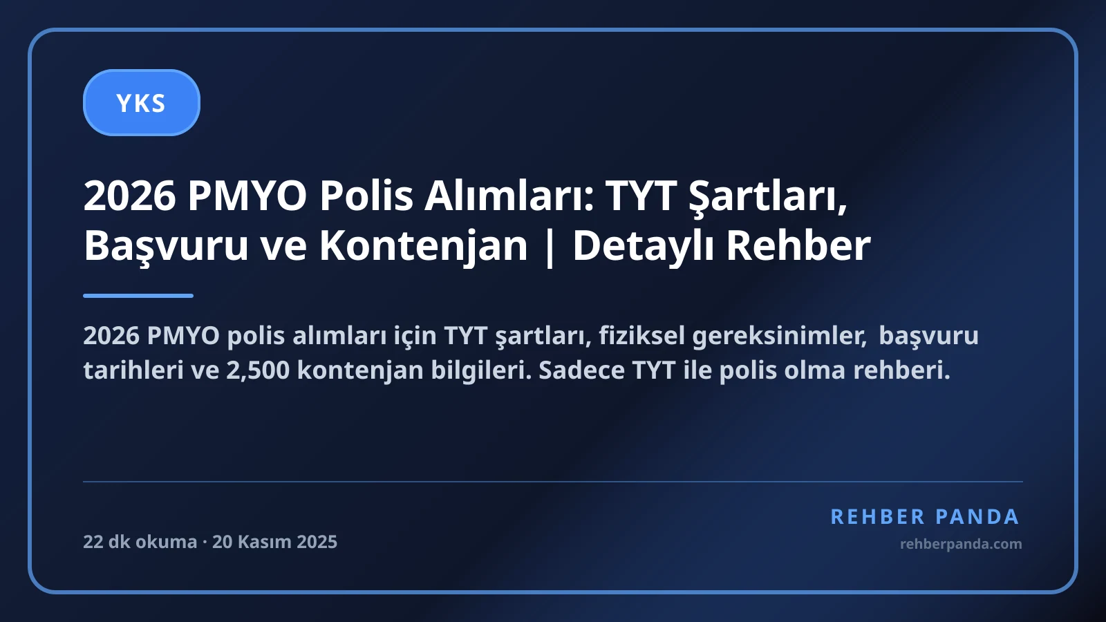 2026 PMYO Polis Alımları: TYT Şartları, Başvuru ve Kontenjan | Detaylı Rehber