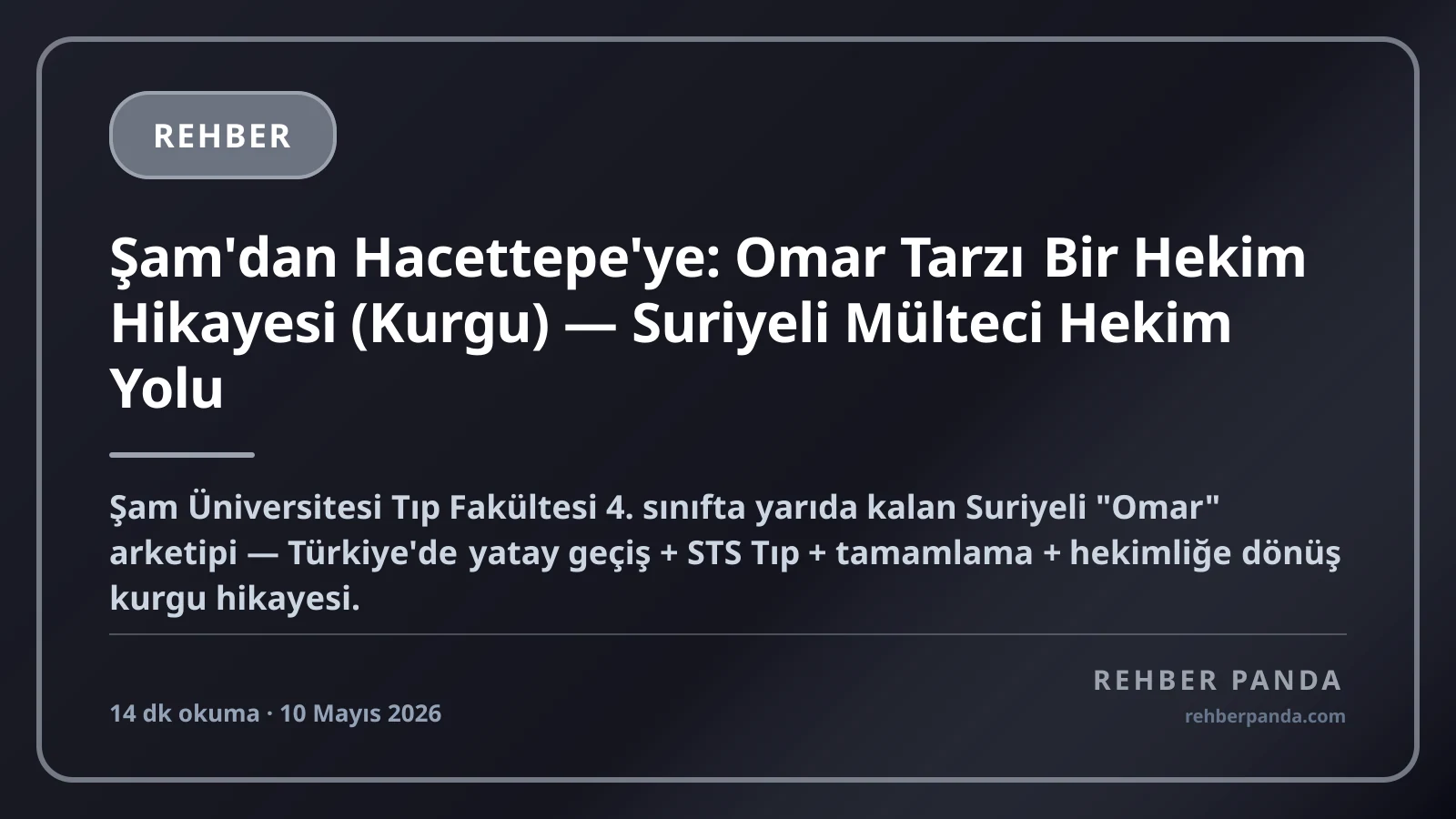 Şam'dan Hacettepe'ye: Omar Tarzı Bir Hekim Hikayesi (Kurgu) — Suriyeli Mülteci Hekim Yolu