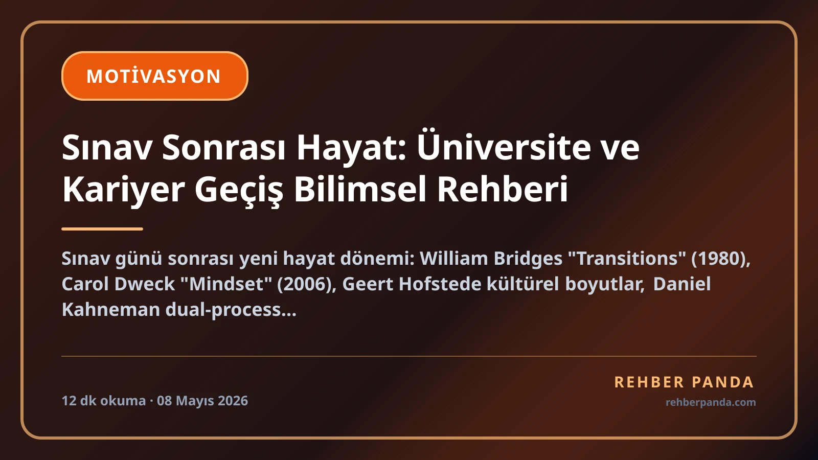 Sınav Sonrası Hayat: Üniversite ve Kariyer Geçiş Bilimsel Rehberi