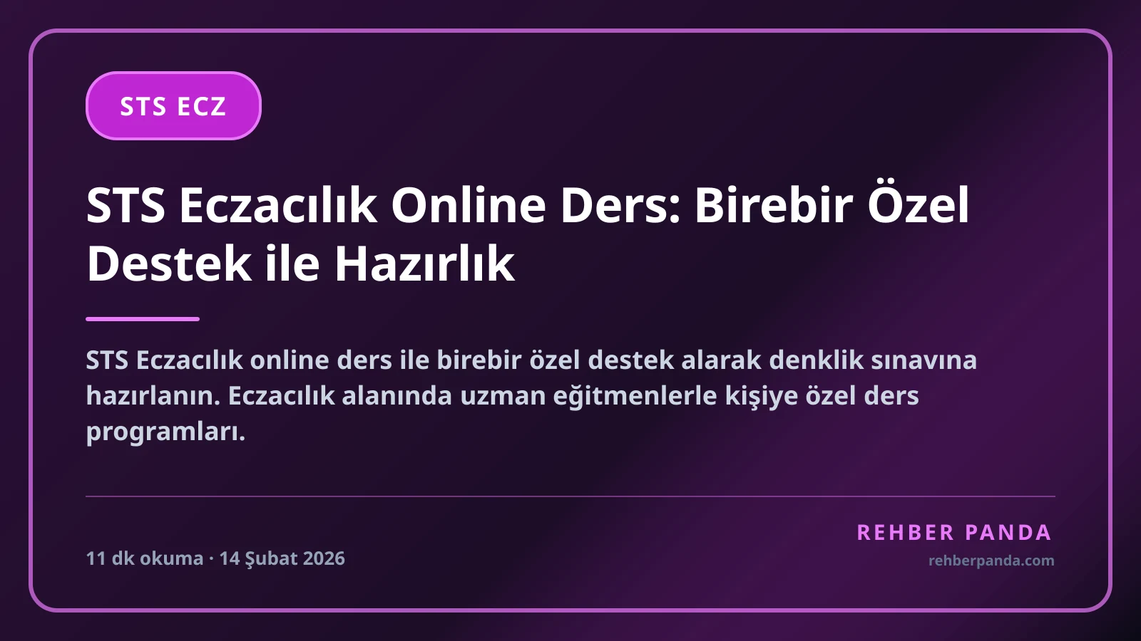 STS Eczacılık Online Ders: Birebir Özel Destek ile Hazırlık