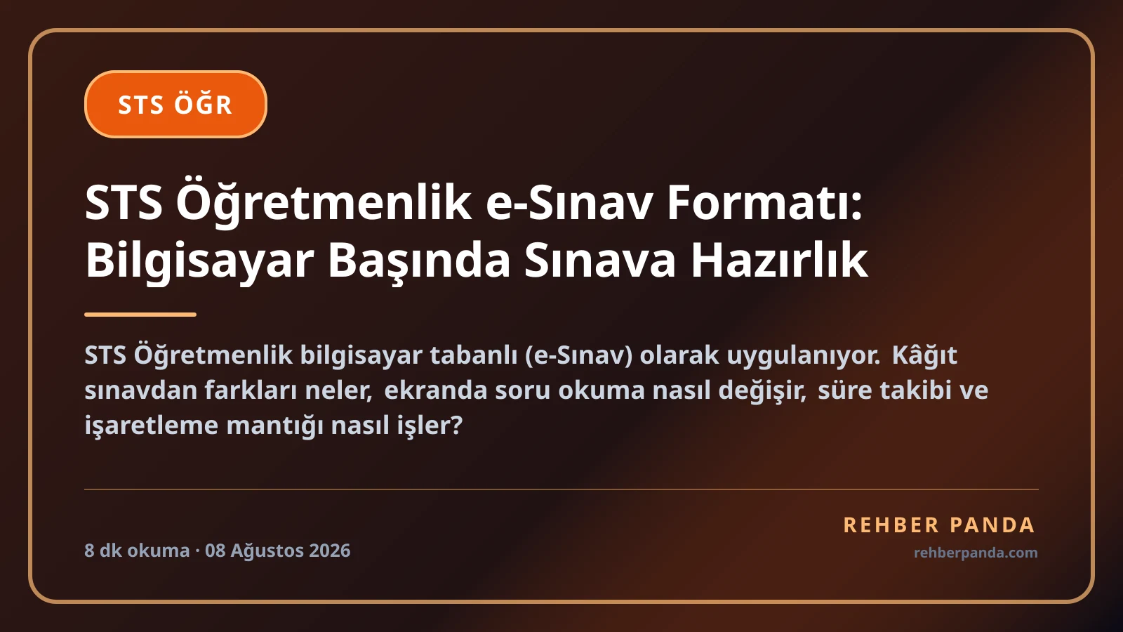 STS Öğretmenlik e-Sınav Formatı: Bilgisayar Başında Sınava Hazırlık
