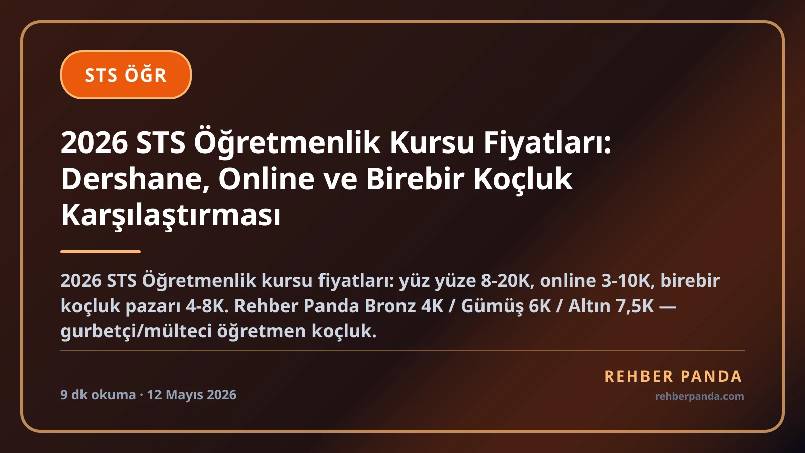 2026 STS Öğretmenlik Kursu Fiyatları: Dershane, Online ve Birebir Koçluk Karşılaştırması