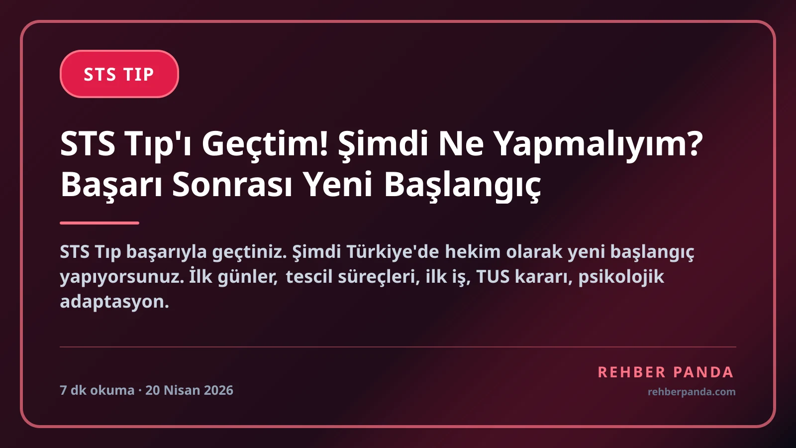STS Tıp'ı Geçtim! Şimdi Ne Yapmalıyım? Başarı Sonrası Yeni Başlangıç