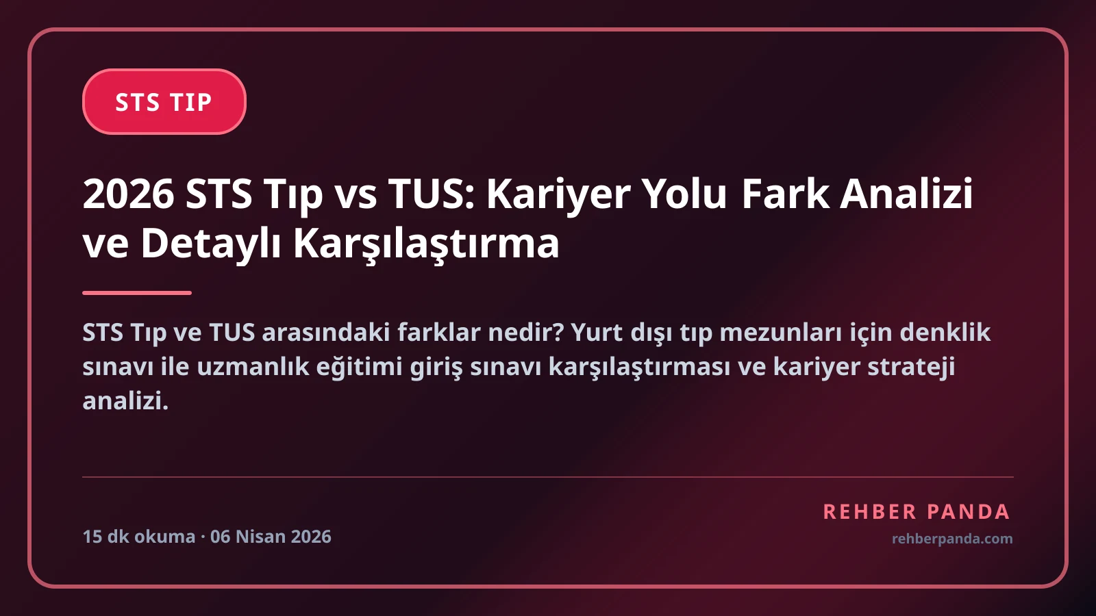 2026 STS Tıp vs TUS: Kariyer Yolu Fark Analizi ve Detaylı Karşılaştırma