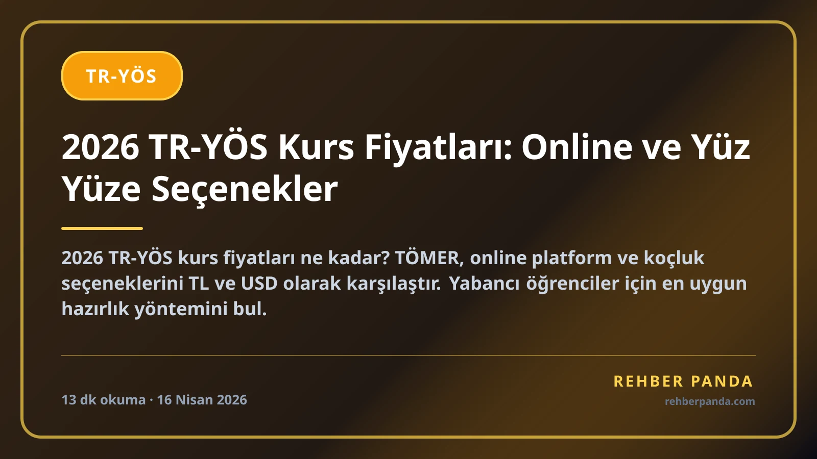2026 TR-YÖS Kurs Fiyatları: Online ve Yüz Yüze Seçenekler